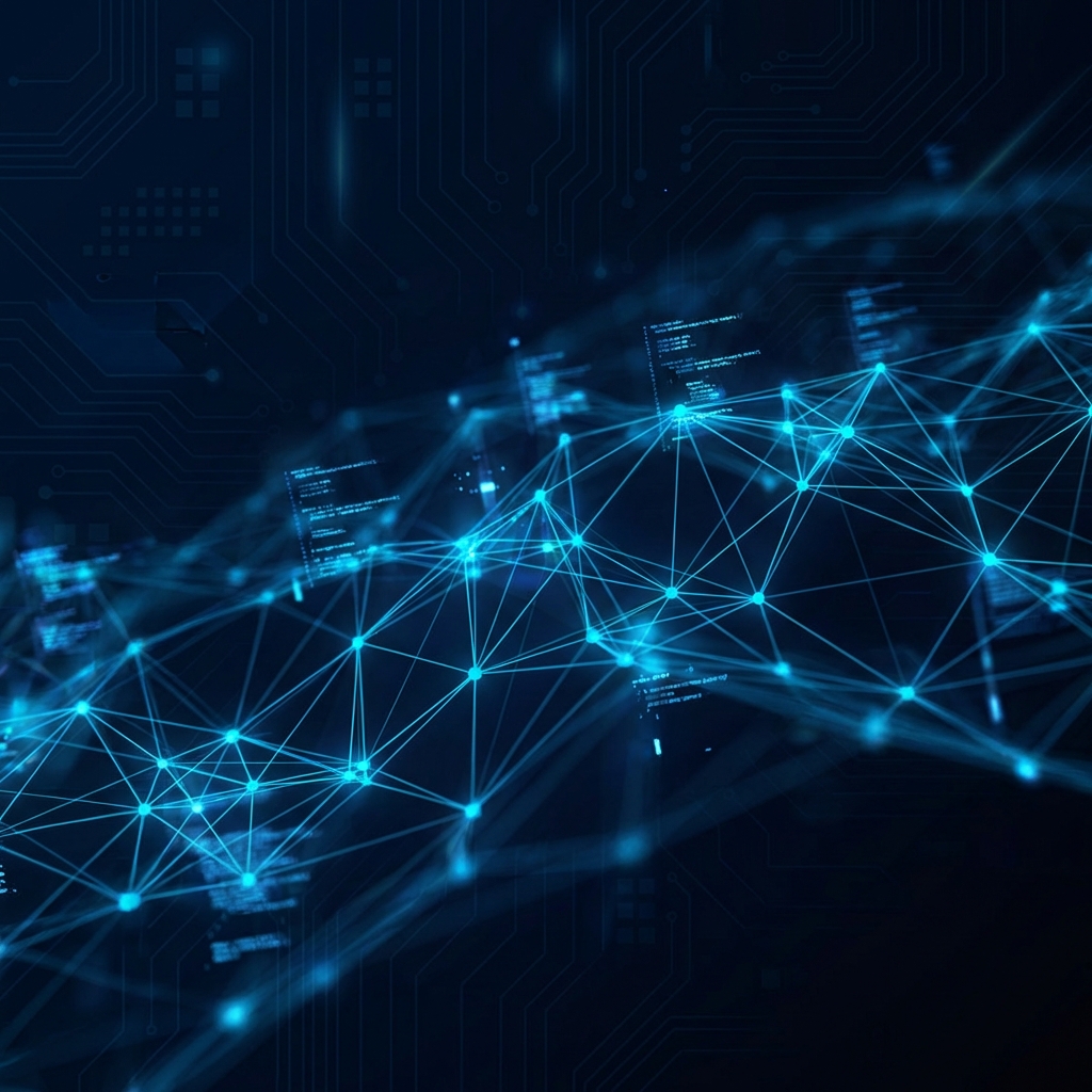 Abstract visualization of connected technology networks